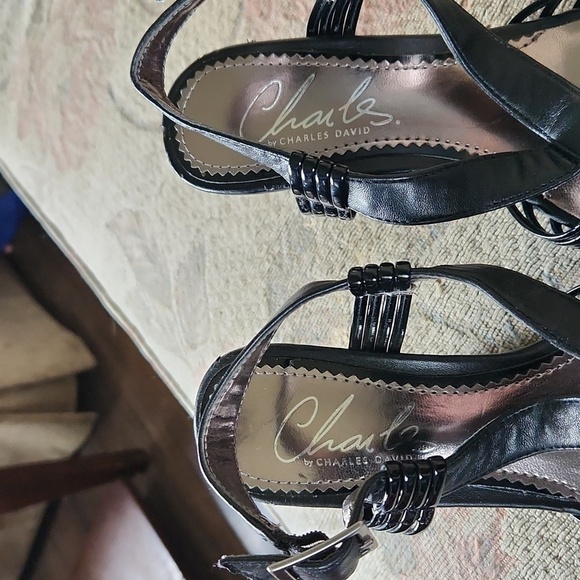 Black Sandal Wedges by Charles David size 5 - Picture 3 of 6